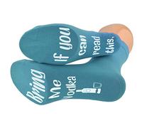 GTR-Prestige Giftware If You Can Read This Bring Me Vodka Design Unisex Socks (Turquoise, Ladies 4-8)
