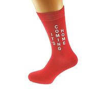 GTR-Prestige Giftware It's Coming Home Football England Fan Socks Mens Size UK 5-12 (Red)