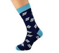 GTR Prestige Giftware Mad about Electrics Novelty Electrician Light Switch Pattern Mens Socks, Navy Blue and Turquoise, UK Size 5-12