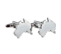 GTR-Prestige Giftware Outline Map of Australia Rhodium Plated Cufflinks Presented in a Cufflink Box