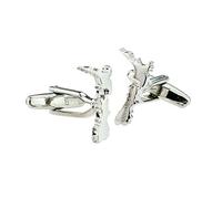 GTR-Prestige Giftware Outline Map of New Zealand Rhodium Plated Cufflinks Presented in a Cufflink Box