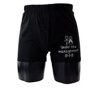 GTR-Prestige Giftware Personalised Under New Management with Date Wedding Boxer Shorts in Various Sizes (PLEASE SEE INSTRUCTIONS ON LISTING) (XL (39" - 42")) Black