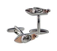 GTR-Prestige Giftware Two Tone Silver & Rose Gold Speedboat Cufflinks Presented in a Cufflink Box