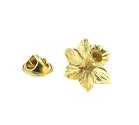 GTR-Prestige Giftware Welsh Daffodil English Gold Plated Pewter Lapel Pin Badge - XWTP103