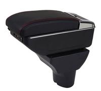 GTRFDGHT Car Centre Console Storage Box for Hyundai I20 2012-2021, Dual-Layer with USB Central Control Leather Arm Rest Storage Box Interior Accessories