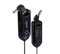 GTRS GWU4 UHF Wireless Guitar System 4 Signal Channels Rechargeable Transmitter and Receiver, Auto Match, Low Latency, 100 Feet Range, Stable Connection for Electric Guitars Bass and More (Black)