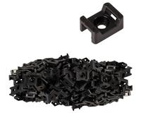 GTSE 100 Pack of Black Screw Mount Cable Tie Bases - Cable Ties up to 5mm Wide - 4mm (M4) Screw Hole - Saddle Mount Cable Tie Fixings…