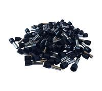 GTSE 100 pcs Black Single Entry 1.5mm² Bootlace Ferrule Connector Insulated Cord Pin End Terminals