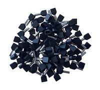 GTSE 100 pcs Black Twin Entry 1.5mm² Bootlace Ferrule Connector Insulated Cord Pin End Terminals