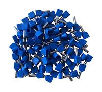 GTSE 100 pcs Blue Twin Entry 2.5mm² Bootlace Ferrule Connector Insulated Cord Pin End Terminals