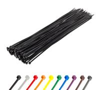 GTSE 14” Black Zip Ties, 100 Pack, 50lb Strength, UV Resistant Long Nylon Cable Ties, Self-Locking 14 Inch Tie Wraps