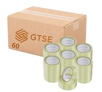 GTSE 60 Pack of Cellotape, 24mm x 66m per roll, Gift Wrap Clear Tape for Christmas and Birthdays, Crafts, Packaging Sellotape, Parcel Tape, Compatible with Dispensers