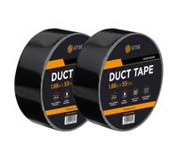 GTSE Black Duct Tape, 48mm x 50m, 2” Waterproof Strong Adhesive Gaffer Tape for Patching, Sealing, Securing Cables and Labelling, Heavy Duty Tape, Two Rolls