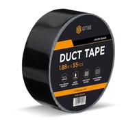 GTSE Black Duct Tape, 48mm x 50m, 2” Waterproof Strong Adhesive Gaffer Tape for Patching, Sealing, Securing Cables and Labelling, Heavy Duty Tape, One Roll