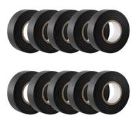 GTSE Black Electrical Tape, 19mm x 20m, 10 Rolls of Strong Self-Adhesive PVC Insulation Tape for Insulating, Repairing and Protecting Electrical Wires