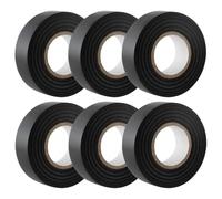 GTSE Black Electrical Tape, 19mm x 20m, Strong Self-Adhesive PVC Insulation Tape for Insulating, Repairing and Protecting Electrical Wires, 6 Rolls