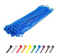 GTSE Blue Cable Ties, 300mm x 3.6mm, Pack of 100, 12” Premium Nylon Zip Ties, Multi-Purpose Plastic Tie Wraps, Secure Self-Locking Mechanism, for Home, Garden, Office and DIY