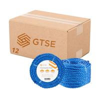 GTSE Blue Polypropylene Rope, 12 Packs of 6mm x 30m, Strong Multi-Purpose Rope Perfect for DIY, Gardening and Construction