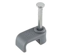 GTSE Flat Grey 2.5 mm T&E Cable Clips, Box of 100, Skirting Wire Nail Clips, Twin and Earth, Cable Tacks for Ethernet, Electrical Cables, Walls
