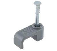 GTSE Flat Grey 4.0 mm T&E Cable Clips, Box of 100, Skirting Wire Nail Clips, Twin and Earth, Cable Tacks for Ethernet, Electrical Cables, Walls