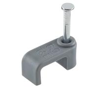 GTSE Flat Grey 6.0 mm T&E Cable Clips, Box of 100, Skirting Wire Nail Clips, Twin and Earth, Cable Tacks for Ethernet, Electrical Cables, Walls