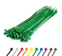 GTSE Green Cable Ties, 300mm x 3.6mm, Pack of 100, 12” Premium Nylon Zip Ties, Multi-Purpose Plastic Tie Wraps, Secure Self-Locking Mechanism, for Home, Garden, Office and DIY