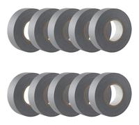 GTSE Grey Electrical Tape, 19mm x 20m, 10 Rolls of Strong Self-Adhesive PVC Insulation Tape for Insulating, Repairing and Protecting Electrical Wires