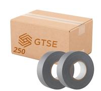 GTSE Grey Electrical Tape, 19mm x 20m, Bulk Box of 250 Rolls, Strong Self-Adhesive PVC Insulation Tape for Insulating, Repairing and Protecting Electrical
