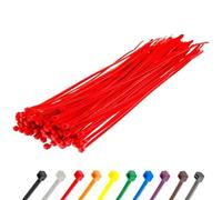 GTSE Red Cable Ties, 300mm x 3.6mm, Pack of 100, 12” Premium Nylon Zip Ties, Multi-Purpose Plastic Tie Wraps, Secure Self-Locking Mechanism, for Home, Garden, Office and DIY