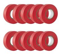 GTSE Red Electrical Tape, 19mm x 20m, 10 Rolls of Strong Self-Adhesive PVC Insulation Tape for Insulating, Repairing and Protecting Electrical Wires