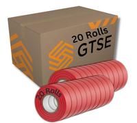 GTSE Red Electrical Tape, 19mm x 20m, 20 Rolls of Strong Self-Adhesive PVC Insulation Tape for Insulating, Repairing and Protecting Electrical Wires