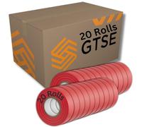 GTSE Red Electrical Tape, 19mm x 20m, 20 Rolls of Strong Self-Adhesive PVC Insulation Tape for Insulating, Repairing and Protecting Electrical Wires