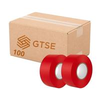 GTSE Red Wide Electrical Tape, 25mm x 20m, 100 Rolls of Strong Self-Adhesive PVC Insulation Tape for Insulating, Repairing and Protecting Electrical Wires