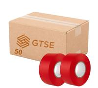 GTSE Red Wide Electrical Tape, 25mm x 20m, 50 Rolls of Strong Self-Adhesive PVC Insulation Tape for Insulating, Repairing and Protecting Electrical Wires