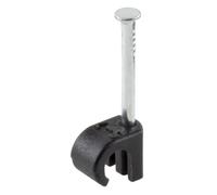 GTSE Round Black Cable Clips, For Cables 5-7 mm, Box of 100, Skirting Wire Nail Clips, Cable Tacks for Ethernet, Electrical Cables, Wires