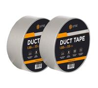 GTSE Silver Duct Tape, 48mm x 50m, 2” Waterproof Strong Adhesive Gaffer Tape for Patching, Sealing, Securing Cables and Labelling, Heavy Duty Tape, Two Rolls