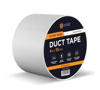 GTSE Wide White Duct Tape, 100mm x 50m, 4” Waterproof Strong Adhesive Gaffer Tape for Patching, Sealing, Securing Cables and Labelling, Heavy Duty Tape, One Roll