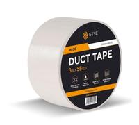GTSE Wide White Duct Tape, 75mm x 50m, 3” Waterproof Strong Adhesive Gaffer Tape for Patching, Sealing, Securing Cables and Labelling, Heavy Duty Tape, One Roll