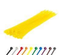 GTSE Yellow Cable Ties, 300mm x 3.6mm, Pack of 100, 12” Premium Nylon Zip Ties, Multi-Purpose Plastic Tie Wraps, Secure Self-Locking Mechanism, for Home, Garden, Office and DIY