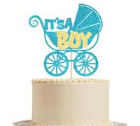 Gtseryeio It's a Boy Cake Topper,Blue Glitter Baby Shower, Baby Boy 1st 2nd 3rd Birthday Party, Wild one Decor Decoration, Gender Reveal Party Decoration Supplies