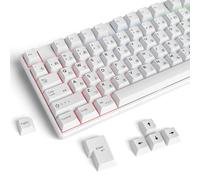 GTSP 135 Japanese White Keycaps Cherry Profile DYE-Sub with 6.25U/6U Space Bar for MX Switches TKL ALT 65% Fullsize Gaming Keyboards Minimalist