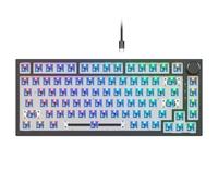 GTSP 75% Custom Barebones Keyboard Kit Gamer,Blank DIY Mechanical Gaming Keyboard PCB with Gasket Mouted Hot Swappable 3pin/5pin Switch RGB for Win/Mac (V400 Black Kit)