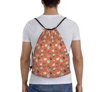 GTTDFASJ drawstring backpack Chicken Happy In Deep Orange Backpacks Multi-function Portable Drawstring Bundle Pocket Storage Bag Book Bags For Man Woman
