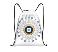 GTTDFASJ drawstring backpack Custom Turkish Amulet Evil Eye Mandala Drawstring Backpack Men Sport Gym Sackpack Portable Boho Mediterranean Shopping Bag Sack
