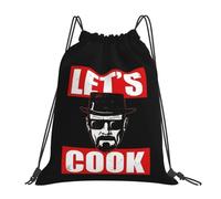 GTTDFASJ drawstring backpack Let's Cook Bad-Heisenberg Backpacks Fashion Drawstring Bundle Pocket Shoes Bag Book Bags For Man Woman School