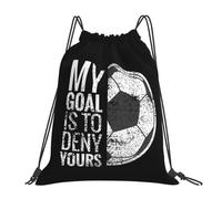GTTDFASJ drawstring backpack My Goal Is To Deny Yours Soccer Goalie For Girls Backpacks Casual Portable Shoes Bag Book Bags Man Woman School