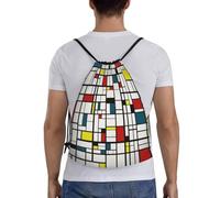 GTTDFASJ drawstring backpack Piet Mondrian De Stijl Backpacks Multi-function Portable Sports Bag Book Bags For Travel School