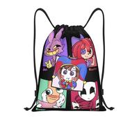 GTTDFASJ drawstring backpack Pomni Jax Ragatha Kinger Gangle Bag Drawstring Backpack Sports Gym Sackpack The Amazing Digital Circus String Bag for Hiking