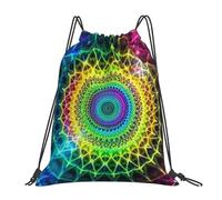 GTTDFASJ drawstring backpack Radiant Fractal Mandala A Kaleidoscope Of Color And Light Backpacks Storage Bag Book Bags For Travel Students