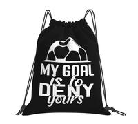 GTTDFASJ drawstring backpack Soccer Lover Quote My Goal Is To Deny Yours For Every Kids Soccer Goalkeeper Backpacks Book Bags